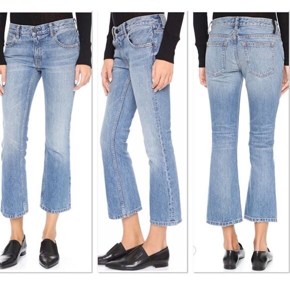 Denim X Alexander Wang Trap Bootcut Cropped Light Indego Aged Wash Jeans 26 - Picture 1 of 6